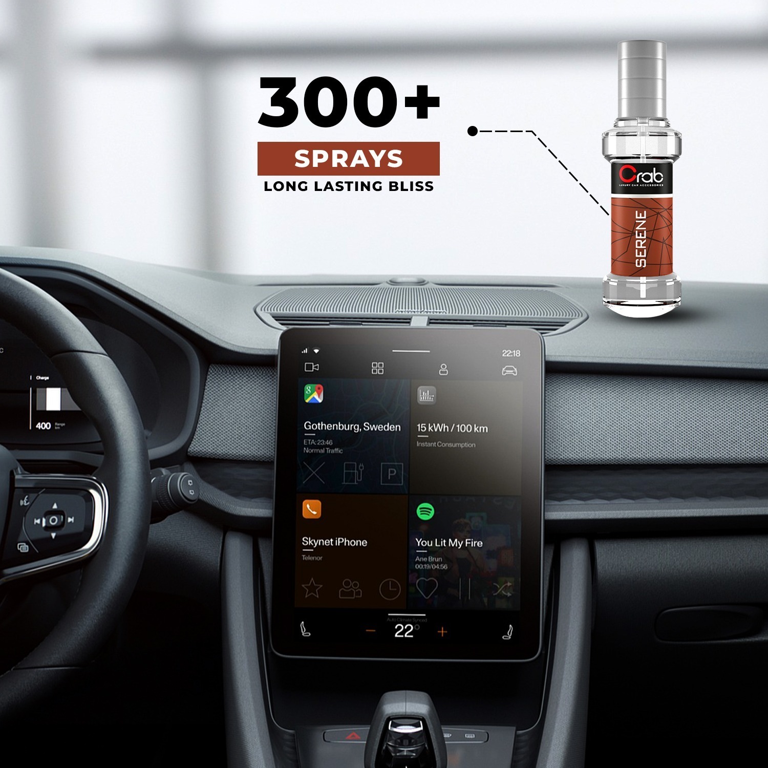 Crab Premium Car Perfume Spray | Serene Fragrance | Long Lasting Air Freshener for Car, Home & Office | Luxurious & Refreshing Aroma | Compact Design | Easy to Use | Elevate Your Space - Image 3