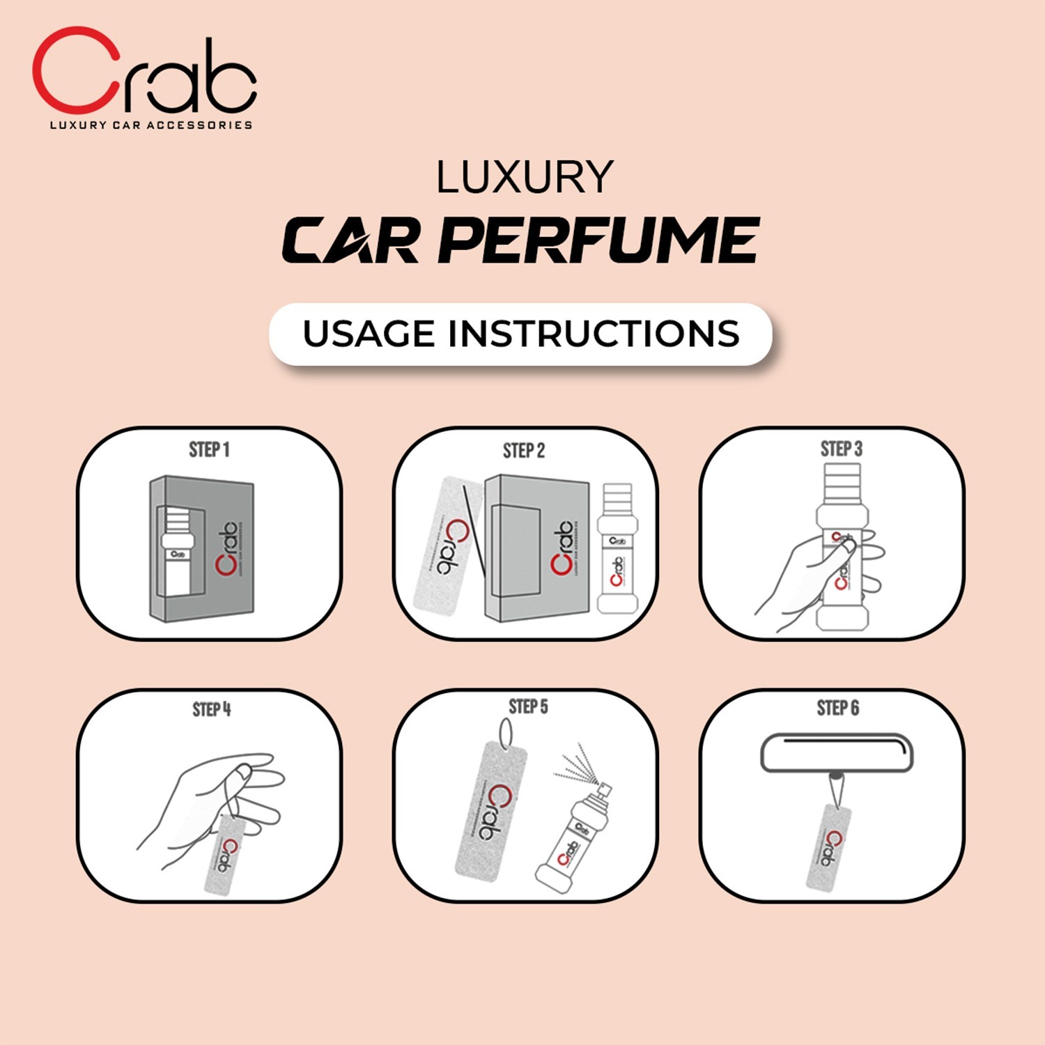 Crab Premium Car Perfume Spray | Serene Fragrance | Long Lasting Air Freshener for Car, Home & Office | Luxurious & Refreshing Aroma | Compact Design | Easy to Use | Elevate Your Space - Image 5