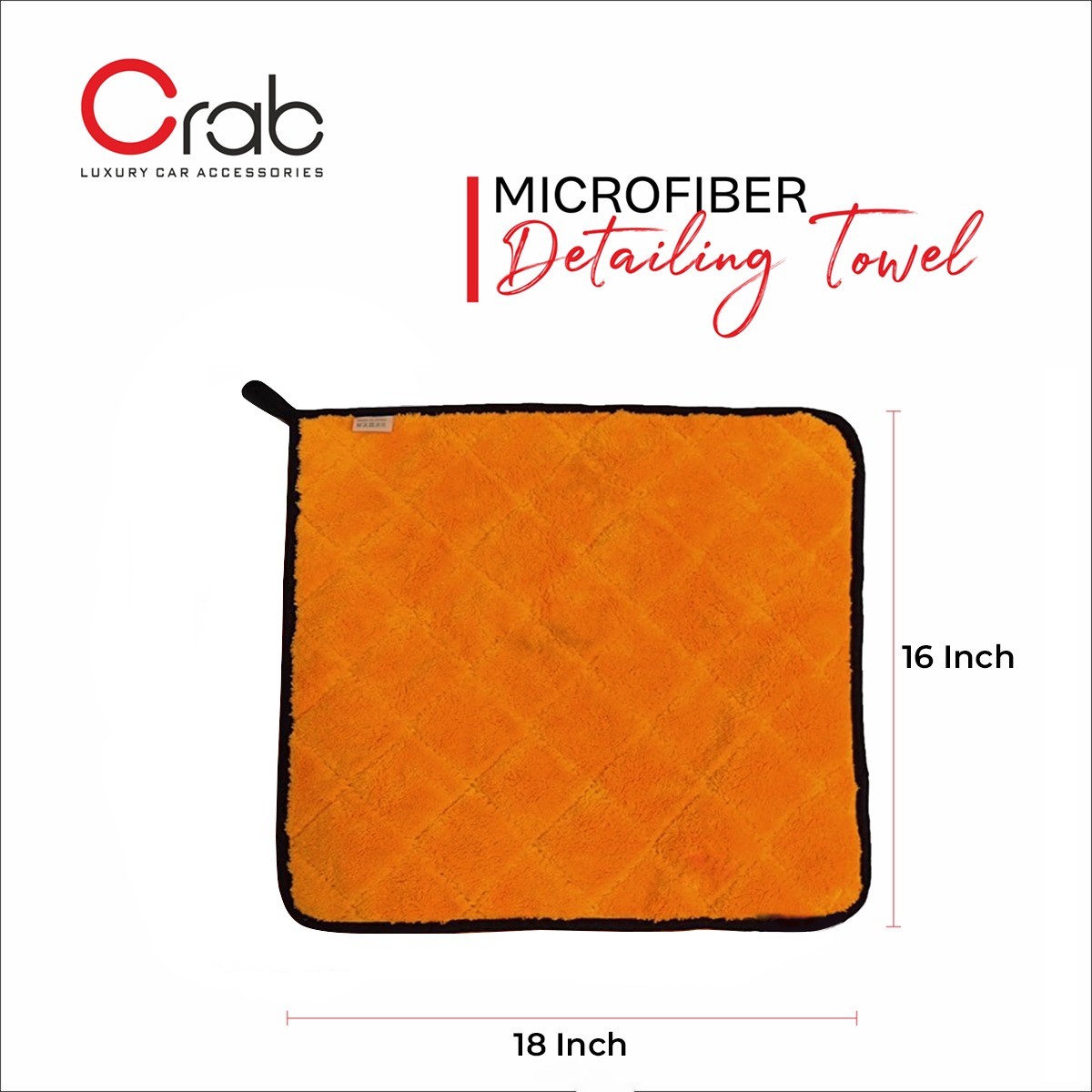 Crab Coral Microfiber Towel 16″x18″, 840 GSM, Dual-Sided, Scratch-Free, Streak-Free Detailing - Image 2