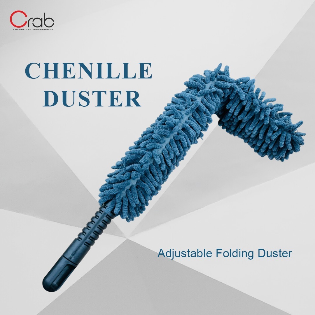 Crab Chenille Duster – Wax-Treated Strands for Dust Attraction, Thick Strands to Lift & Store Dust, Adjustable Folding Duster with Storage Bag Included - Image 2