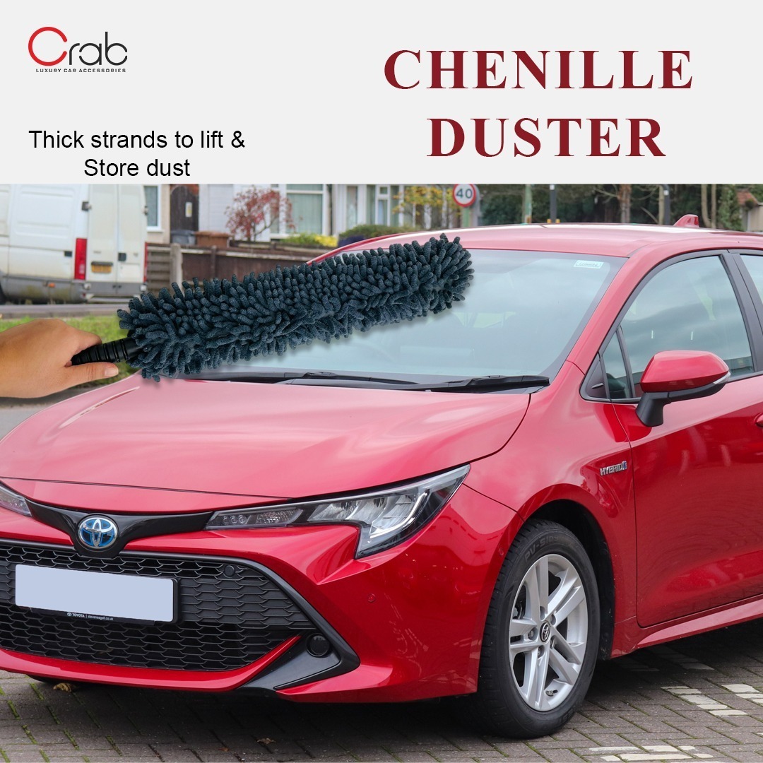 Crab Chenille Duster – Wax-Treated Strands for Dust Attraction, Thick Strands to Lift & Store Dust, Adjustable Folding Duster with Storage Bag Included - Image 3
