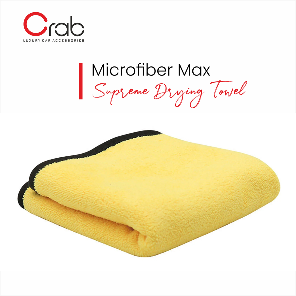 Crab Supreme Drying Towel – 22" x 36", 370 GSM, Ultra Absorbent & Scratch-Free Microfiber Cloth - Image 6